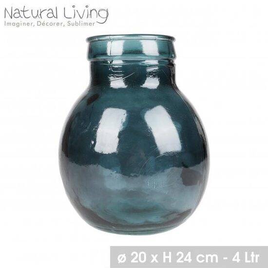 NATURAL LIVING pārstrādāta stikla vāze d20 x h24cm, 4L