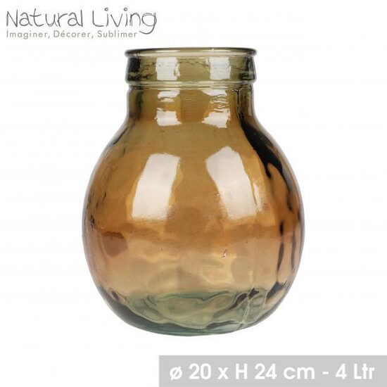 NATURAL LIVING pārstrādāta stikla vāze d20 x h24cm, 4L