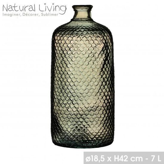 NATURAL LIVING pārstrādāta stikla vāze d18 x h42cm, 7L
