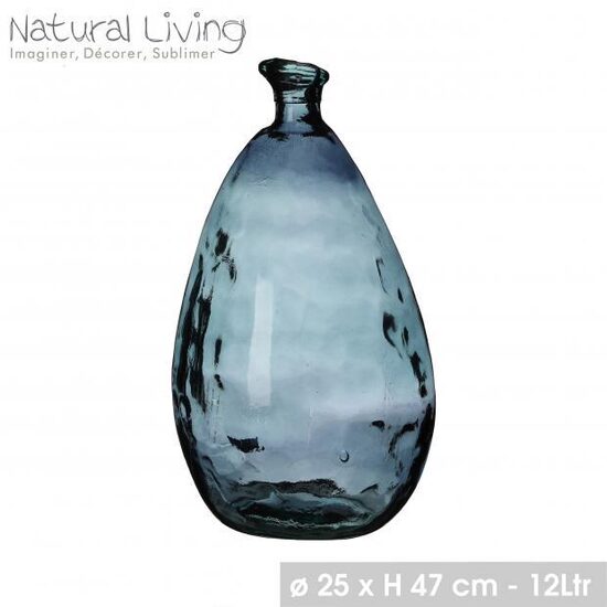 NATURAL LIVING pārstrādāta stikla vāze d25 x h47cm