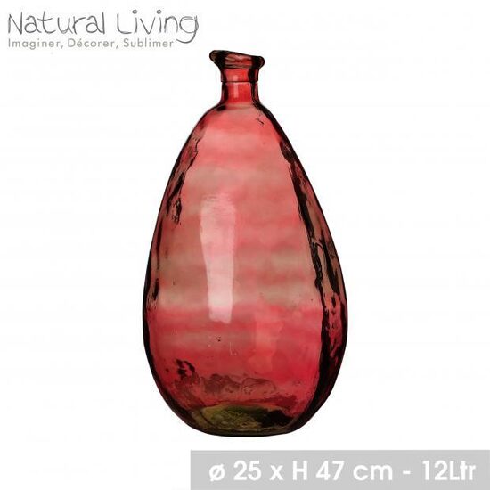 NATURAL LIVING pārstrādāta stikla vāze d25 x h47cm