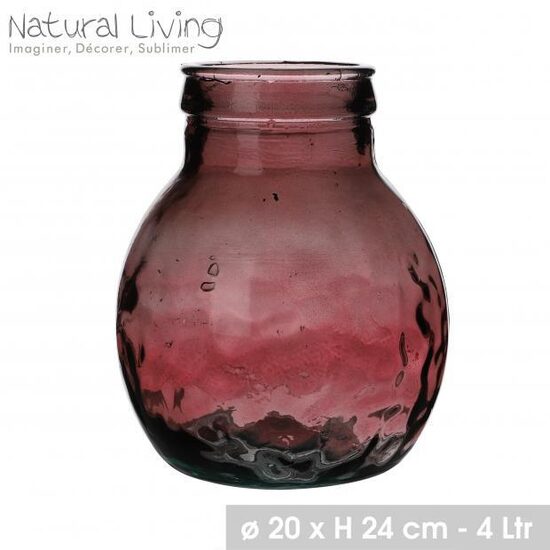NATURAL LIVING pārstrādāta stikla vāze d20 x h24cm, 4L