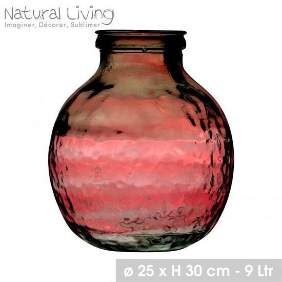 NATURAL LIVING pārstrādāta stikla vāze d25 x h30cm, 9L