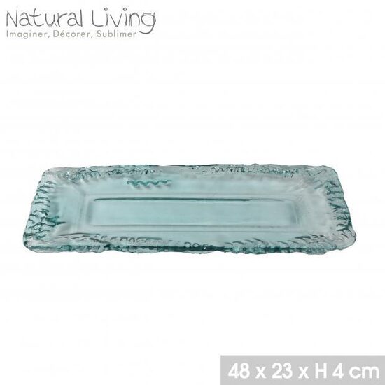 NATURAL LIVING pārstrādāta stikla šķīvis 48x23cm