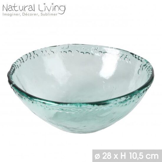 NATURAL LIVING pārstrādāta stikla bļoda d28cm x h10.5cm