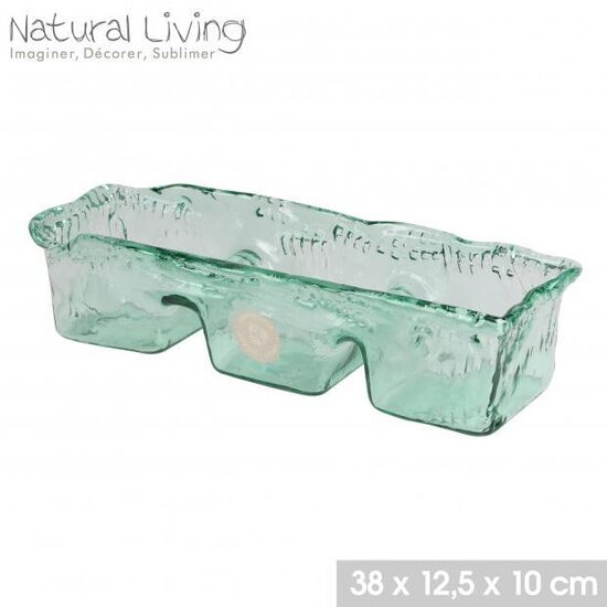 NATURAL LIVING pārstrādāta stikla servēšanas trauks 38x12.5x10cm