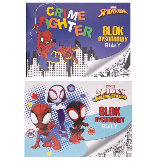 SPIDERMAN zīmēšanas albums A4, 20 lapas, 80gsm, bonuss: krāsošanas lapa