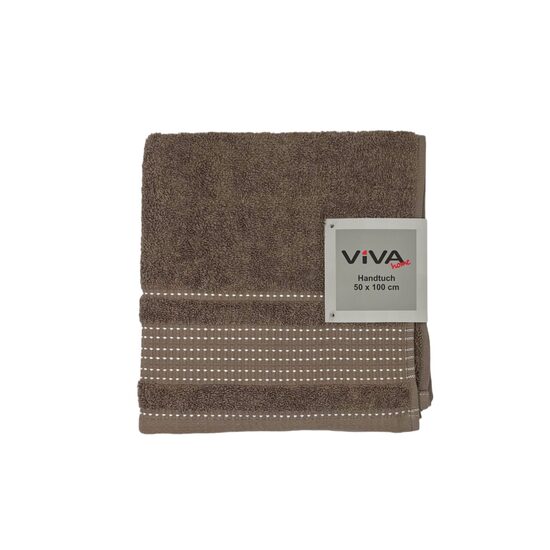 VIVA HOME "RAMI" vannas dvielis 50x100cm, 100% kokvilna, bēši brūns