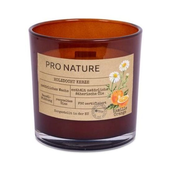 MULLER PRO NATURE rapšu vaska svece +/-40h, apelsīni & kumelīte