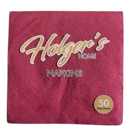 HOLGER'S salvetes 33x33cm, 50gb, 1 slānis, burgundija