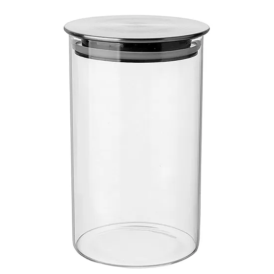 FLORINA stikla uzglabāšanas trauks ar nerūsējošā tērauda vāku 1000ml