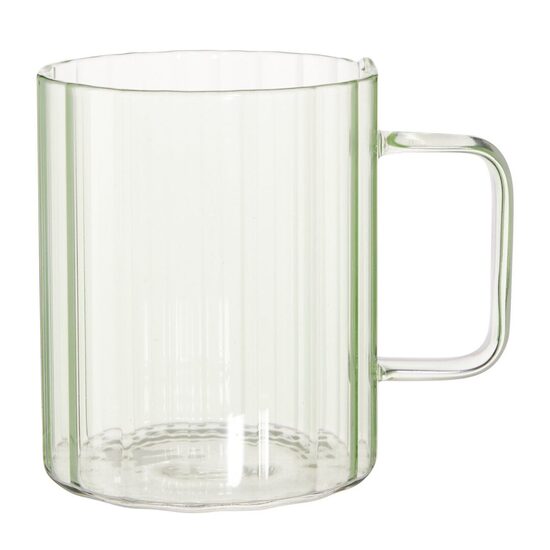 STRIPES stikla krūze 400ml, zaļa