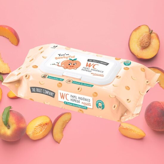 THE FRUIT COMPANY mitrais tualetes papīrs PEACHES, XL, 60gab