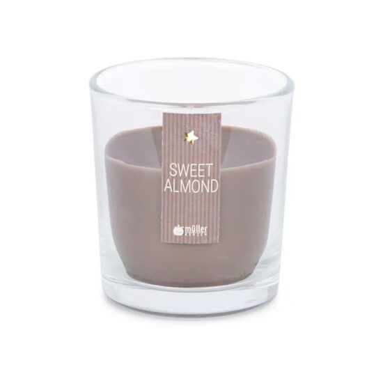 MULLER aromātiskā svece 8x7cm +/- 20h, grauzdētas mandeles