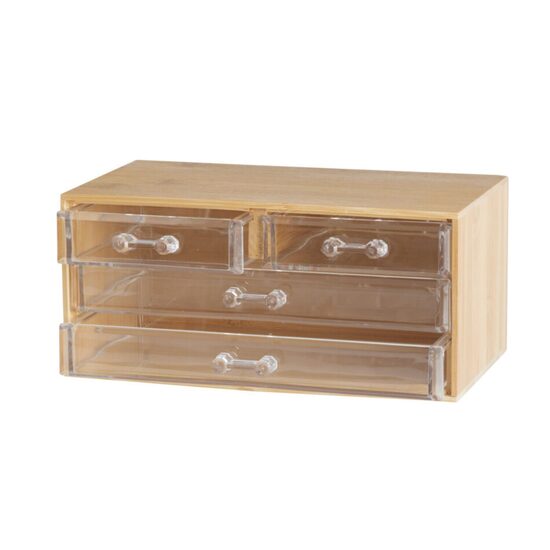 ELEGANZA bambusa un akrila kosmētikas organizators 23x15x10cm