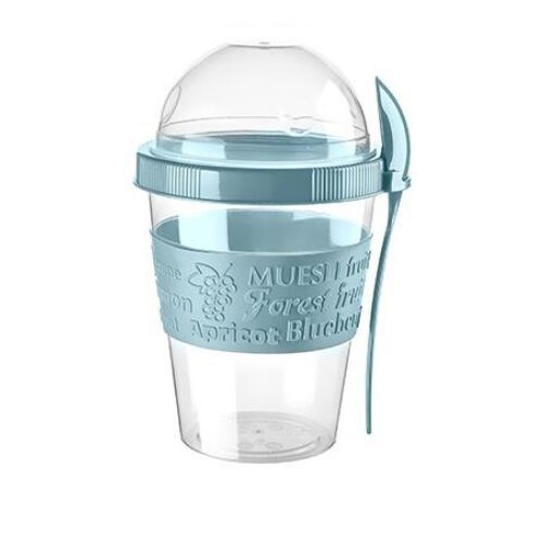 FLORINA plastmasas jogurta-musli trauks ar karoti, pasteļzaļš