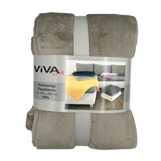 VIVA HOME pleds-gultas pārklājs 220x240cm, pelēkbrūns