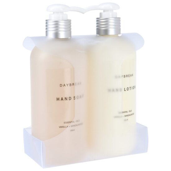 DAYBREAK roku ziepes 360ml un roku/ķermeņa losjons 360ml, vaniļas - sandalkoka