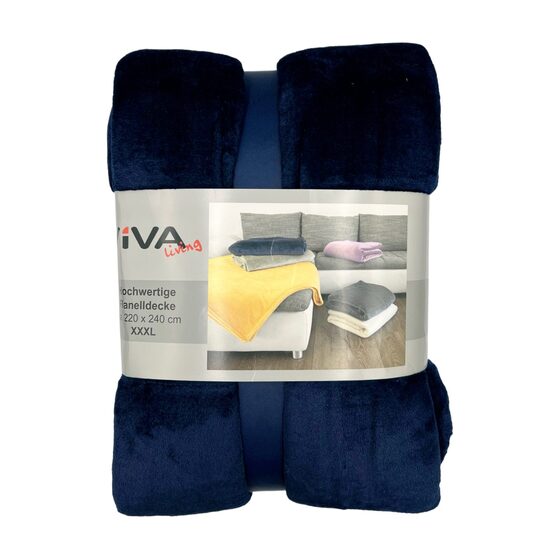 VIVA HOME pleds-gultas pārklājs 220x240cm, tumši zils