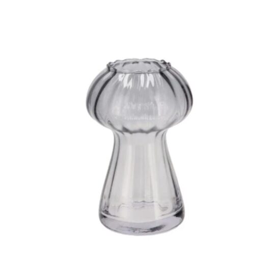 DAAN KROMHOUT stikla vāze d11cm x h17cm, pelēka-balta