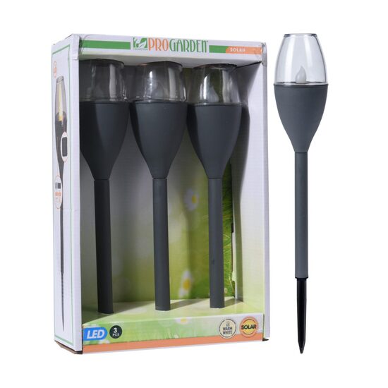 PROGARDEN solārlampu komplekts 3gab, h38cm