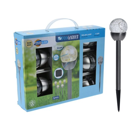 PROGARDEN solārlampu komplekts 5gab, h36cm