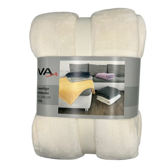 VIVA HOME pleds-gultas pārklājs 220x240cm, krēmkrāsas