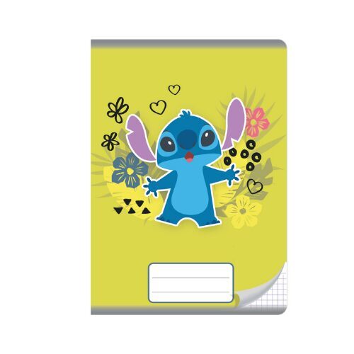 STITCH rūtiņu klade A5, 32 lapas, dzeltena