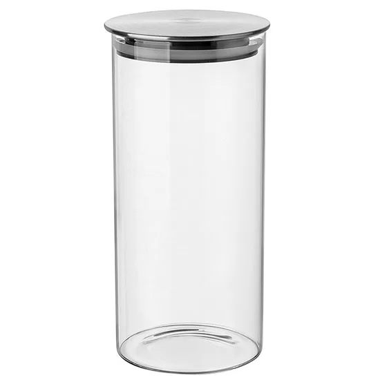 FLORINA stikla uzglabāšanas trauks ar nerūsējošā tērauda vāku 1500ml