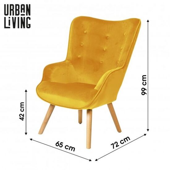URBAN LIVING velveta krēsls 65x72x99cm