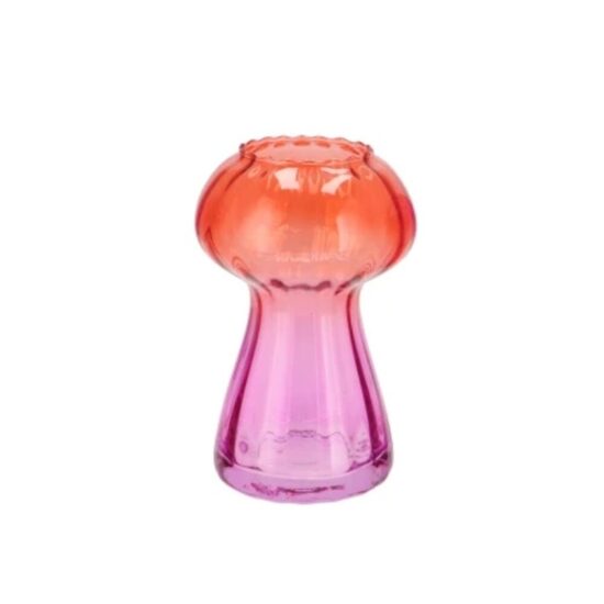 DAAN KROMHOUT stikla vāze d11cm x h17cm, oranži-rozā