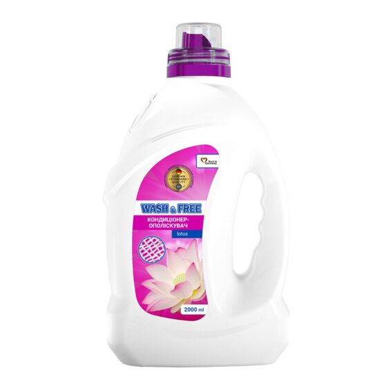 WASH & FREE veļas mīkstinātājs  2L, lotusa aromāts (ražots Ukrainā) (piegāde tikai ar kurjeru vai izņemšana uz vietas)