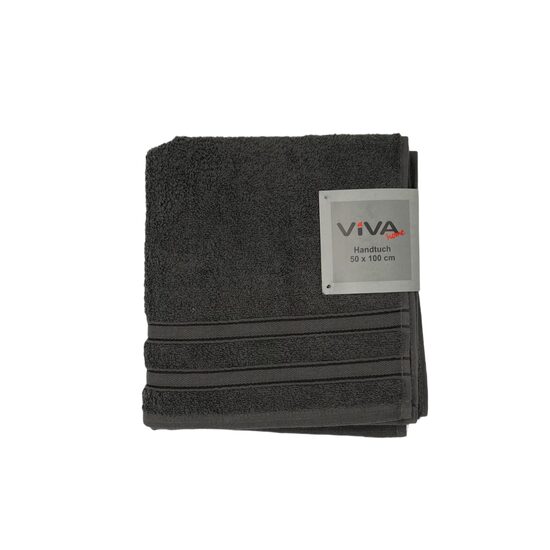 VIVA HOME "EVA" vannas dvielis 50x100cm, 100% kokvilna, tumši pelēks