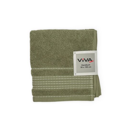 VIVA HOME "RAMI" vannas dvielis 50x100cm, 100% kokvilna, zaļš