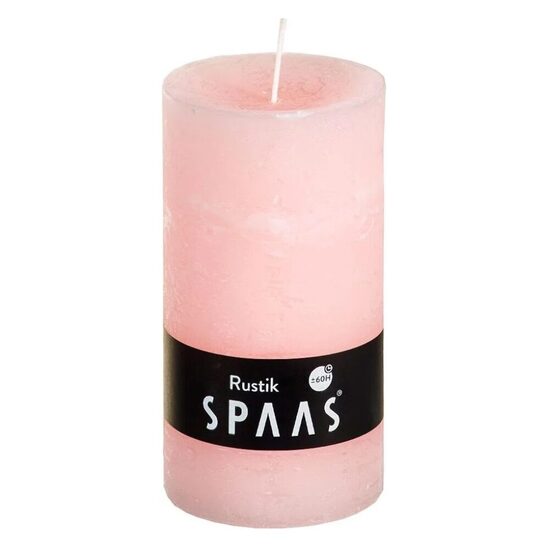 SPAAS svece "Rustic" rozā, +/-60h, d7cm x h13cm