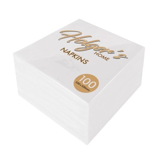 HOLGER'S salvetes 33x33cm, 100gb, 1 slānis, baltas