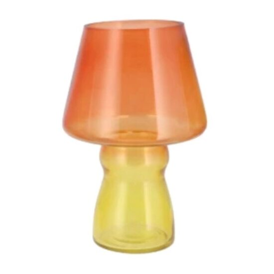 DAAN KROMHOUT stikla vāze d17cm x h25cm, oranži-dzeltena