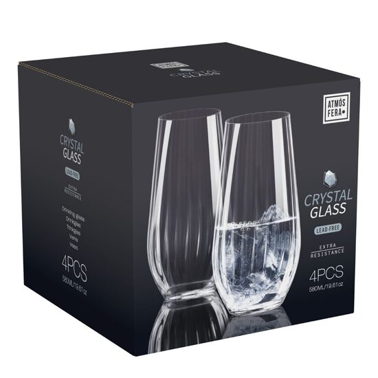 CRYSTALLINE STRIPE kristalizēta stikla glāzes 580ml, 4gab