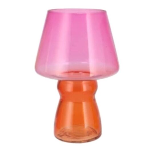 DAAN KROMHOUT stikla vāze d17cm x h25cm, rozā-oranža