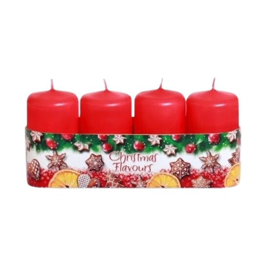 BARTEK arom. sveču k-ts "Christmas Flavours" 4x7cm, 4gab, +/-12h