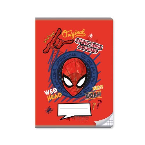 SPIDERMAN rūtiņu klade A5, 32 lapas, sarkana