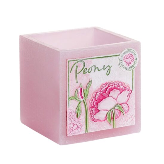 BARTEK "PINK PEONY" "hand-made" parafīna svečturis ar svecīti 11x10.5cm