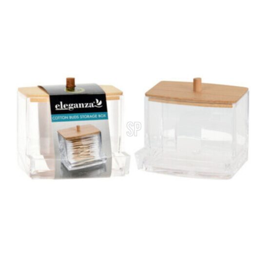 ELEGANZA bambusa un akrila kosmētikas organizators 9x7.5x9cm