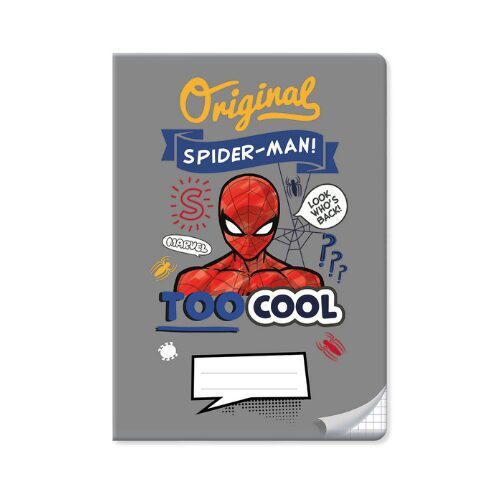 SPIDERMAN rūtiņu klade A5, 32 lapas, pelēka