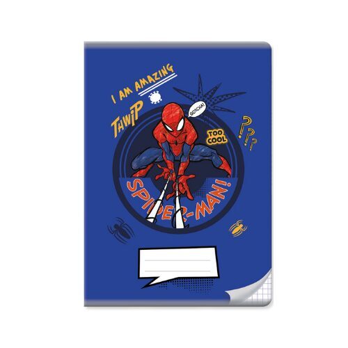 SPIDERMAN rūtiņu klade A5, 32 lapas, zila