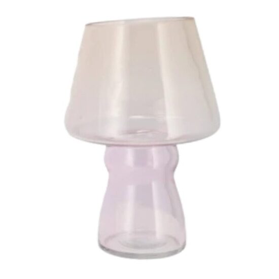 DAAN KROMHOUT stikla vāze d17cm x h25cm, bēši-rozā