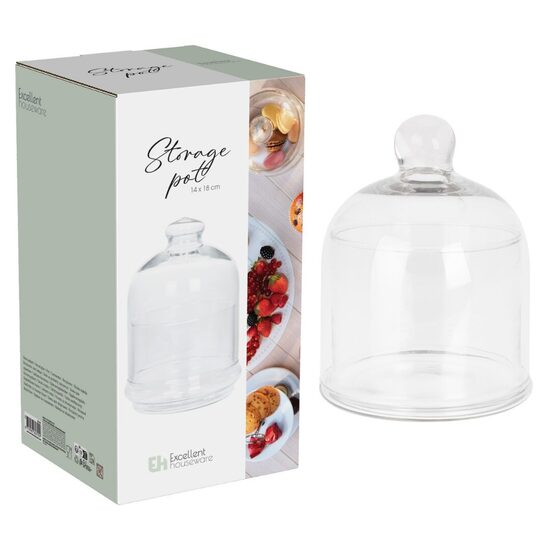 DELIGHT stikla servēšanas un uzglabāšanas trauks d14cm x h18cm