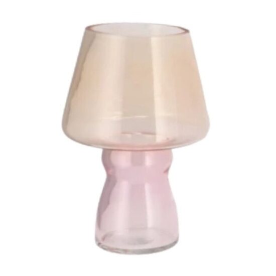 DAAN KROMHOUT stikla vāze d17cm x h25cm, oranži-rozā