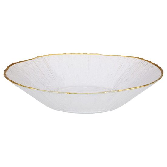 STRIPE stikla servēšanas bļoda ar zelta maliņu d20cm x h4cm
