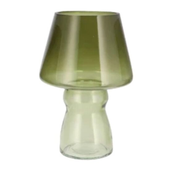 DAAN KROMHOUT stikla vāze d17cm x h25cm, zaļa (tumši-gaiša)